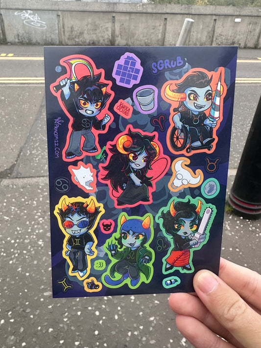 Homestuck Troll Sticker Sheets