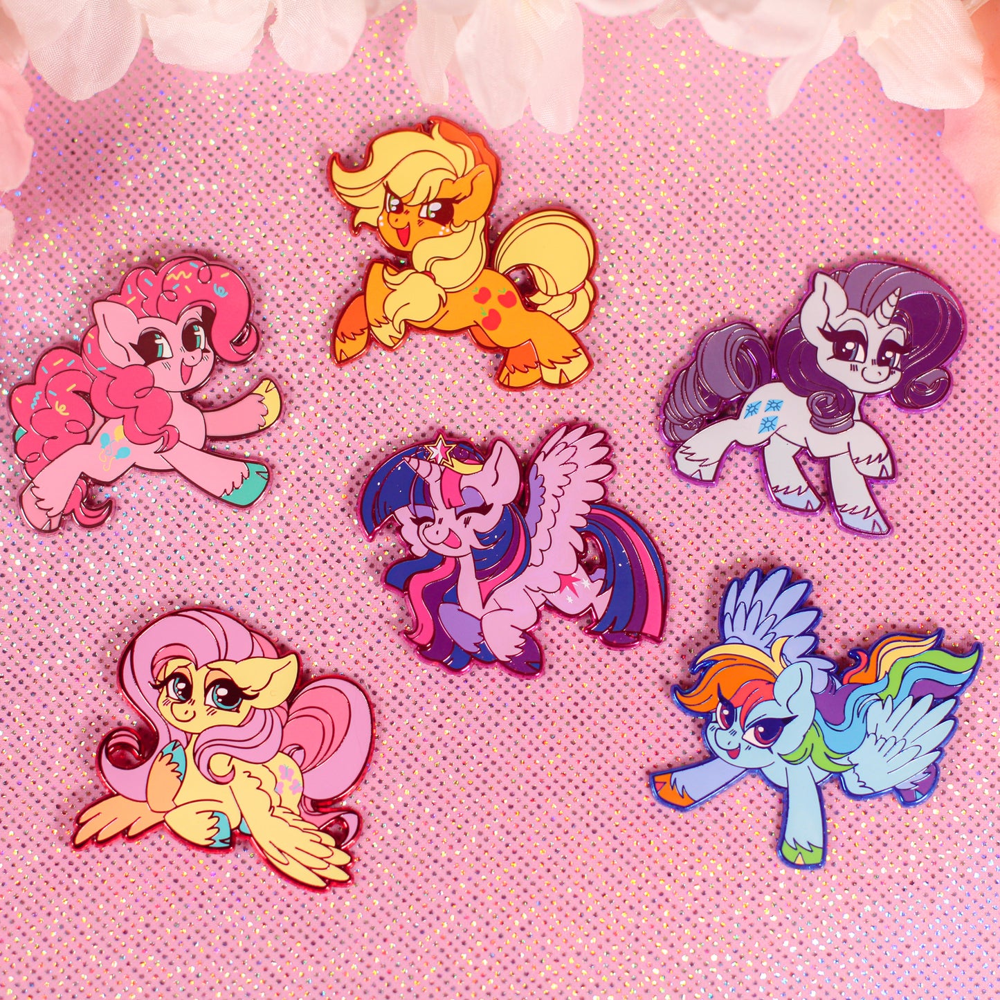 MLP Mane 6 Enamel Pins