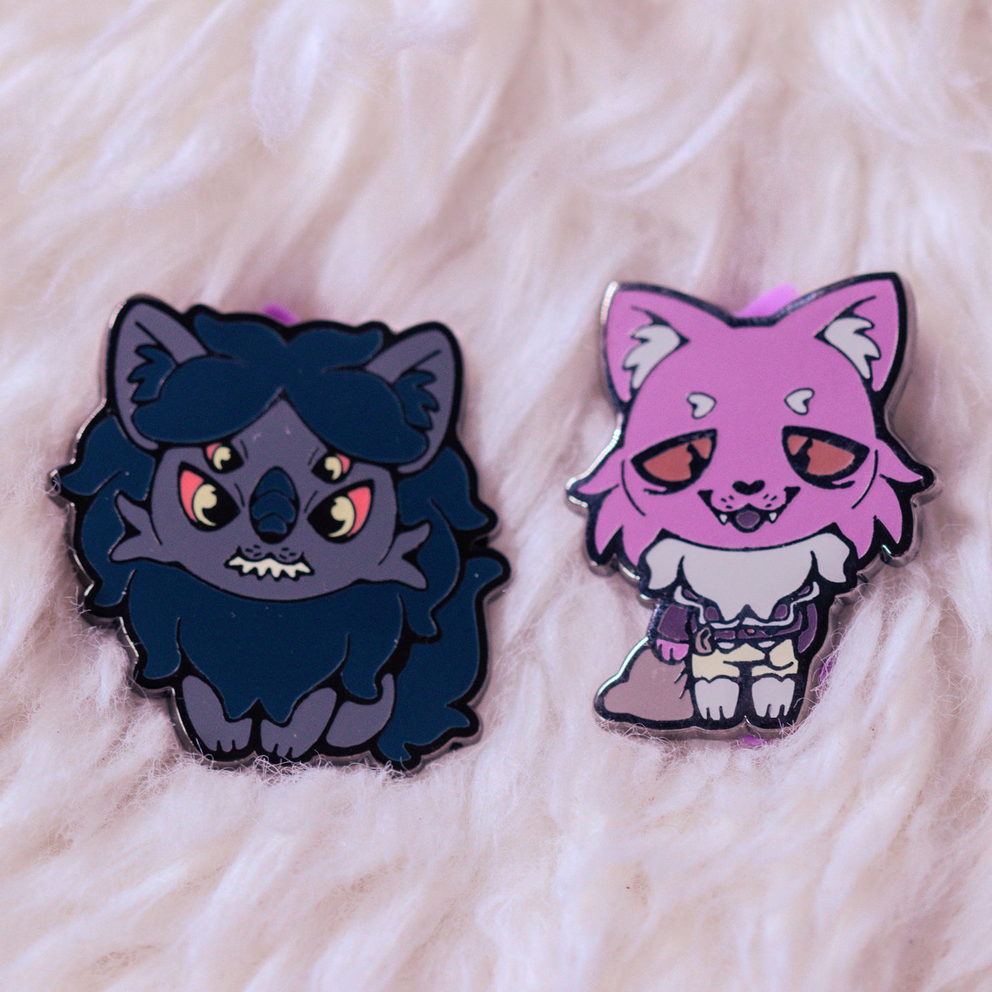 Pocketcat & Moonless Chibi Enamel Pin