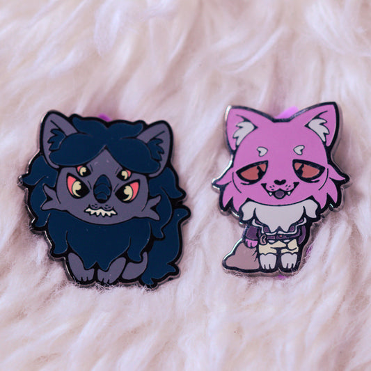 Pocketcat & Moonless Chibi Enamel Pin