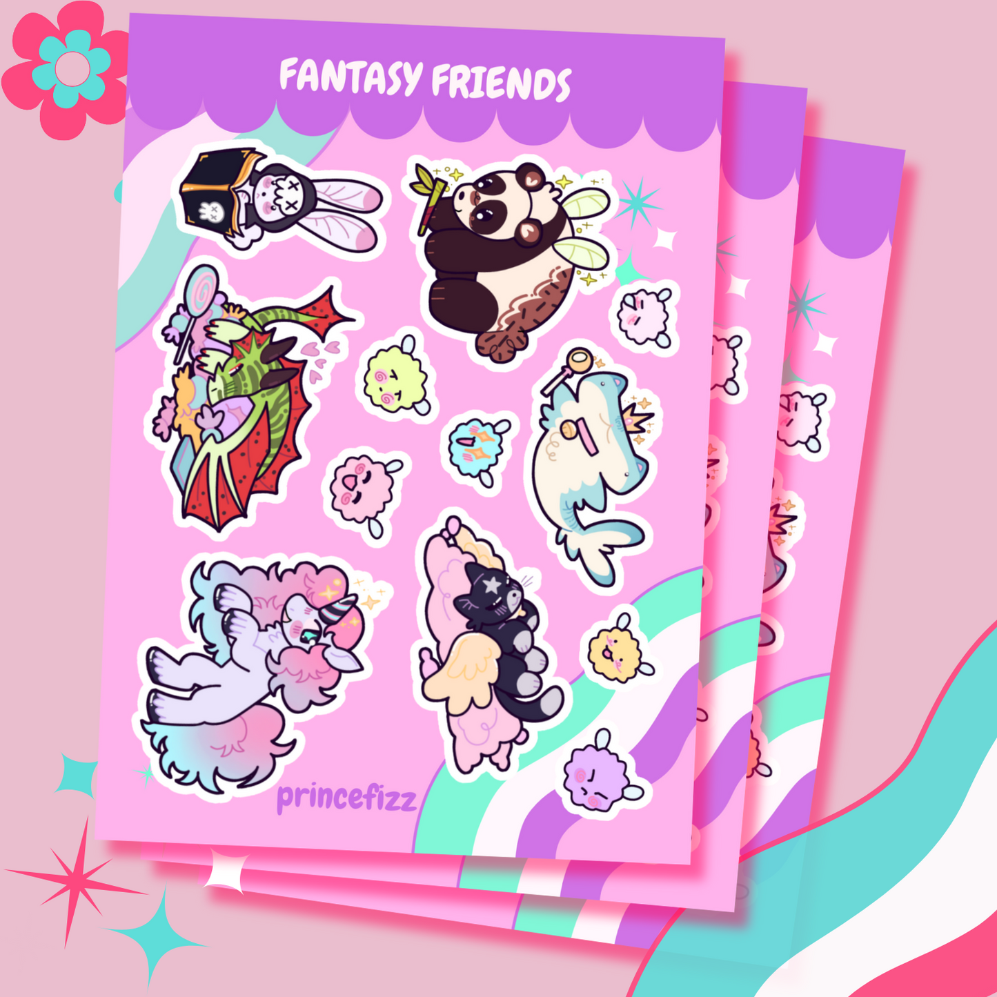 Fantasy Friends Sticker Sheet