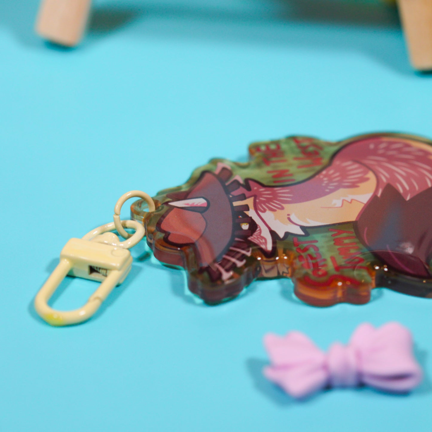 Sore Tummy Cowboy Fox Keychain