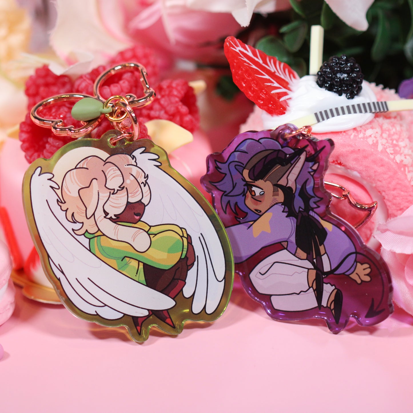 Angle/Devil Valentines Artyficial OC Keychains