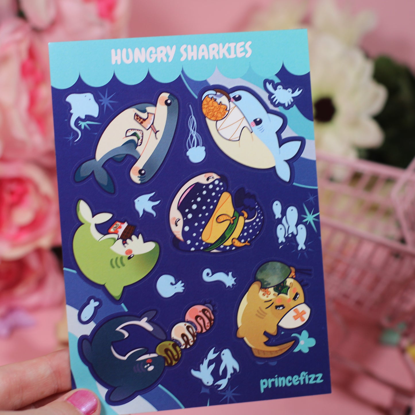 Hungry Sharkies Sticker Sheet