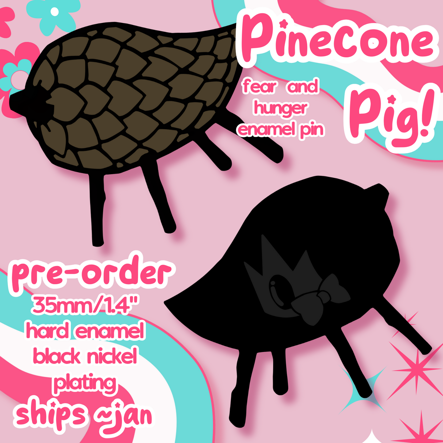 Fear & Hunger Pinecone Pig Enamel Pin [PRE-ORDER]